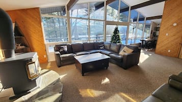 TV, fireplace, video games, stereo