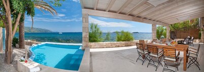 Villa Beachfront Gracia Grande with private pool with sea water right at the beach in Orebic -  Peljesac