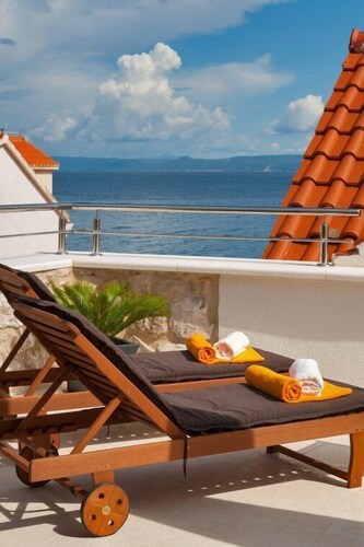 Luxury Villa Bol with private pool, Jacuzzi and sauna by the sea in center of Bol on Brac island