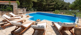 Luxury Beachfront Villa Zlatni Rat With Pool at the Beach Zlatni Rat in Bol on Island of Brac