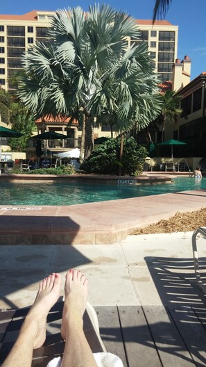 Outdoor pool, a heated pool - Beach Front Villa    ( Eagles Nest Marco Island online for photos and reviews)  (Marco Island)
