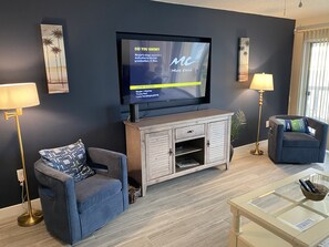 Smart TV, DVD player, books