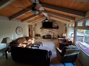 Smart TV, chimenea, videojuegos y reproductor de DVD 