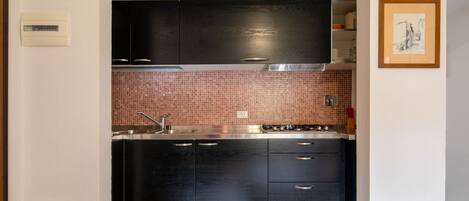 Kühlschrank, Mikrowelle, Herdplatte