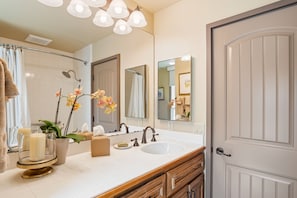 Bathtub, hair dryer, towels, soap - Heaven 11 at The Quail Golf Course (Carmel)