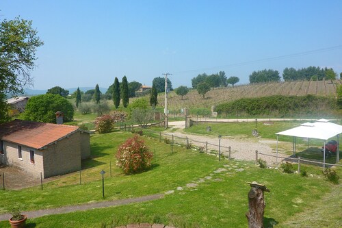 CASA RINA: Detached house with 400 M2 private fenced garden, swimming pool.