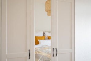 City appartement, 2 slaapkamers | 2 slaapkamers, lakens van Egyptisch katoen, luxe beddengoed