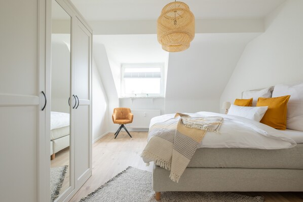 City-Apartment, 2 Schlafzimmer | 2 Schlafzimmer, Bettwäsche aus ägyptischer Baumwolle