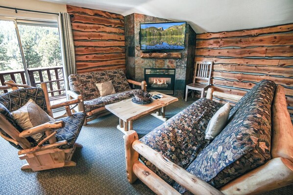 TV, fireplace, DVD player