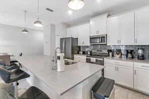 Microwave, dishwasher, high chair
