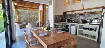 Design House, 2 Bedrooms, Garden View | Private kitchen | Full-size fridge, oven, stovetop, toaster