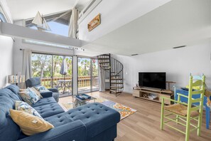 Smart TV, books, stereo