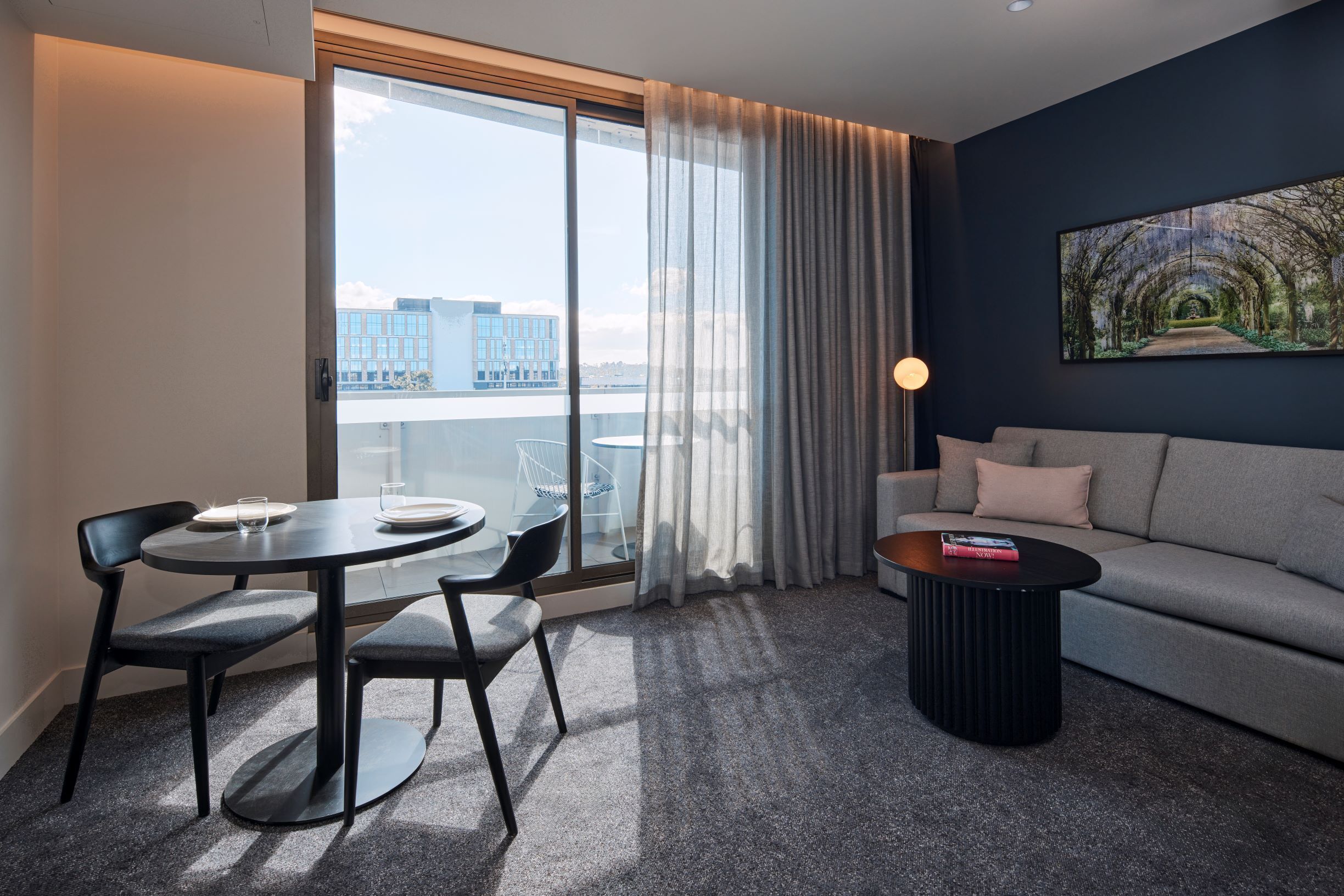 one bedroom king balcony apartment | living area | flat-screen tv, netflix, streaming services