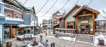 Inviting ski-in/ski-out condo hot tub, gas fireplace, and firepit