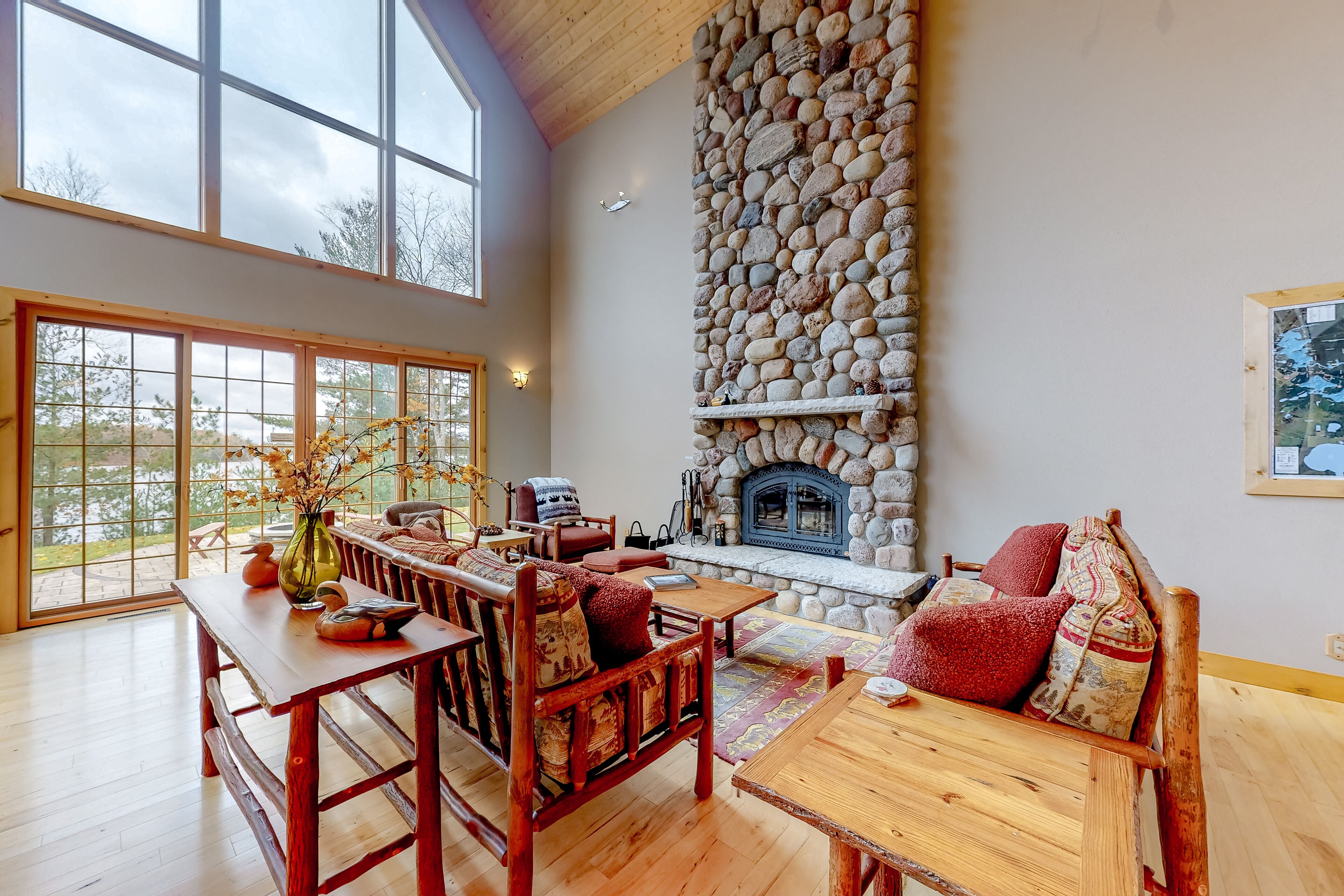 Secluded lakefront home on 10 lake chain with private dock and swimming