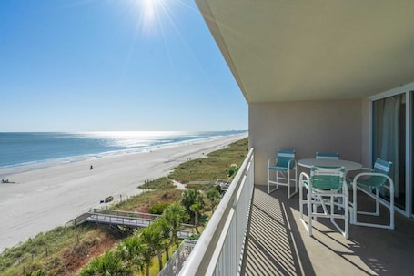 Outdoor dining. Spacious Luxury Oceanfront 4 Bedroom 4 Bath - Crescent Shores North Myrtle Beach