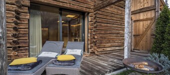 Chalet "Ferienhaus im Stadl" avec vue sur les montagnes, Wi-Fi, sauna et jardin