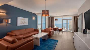 55-inch flat-screen TV with cable channels, TV