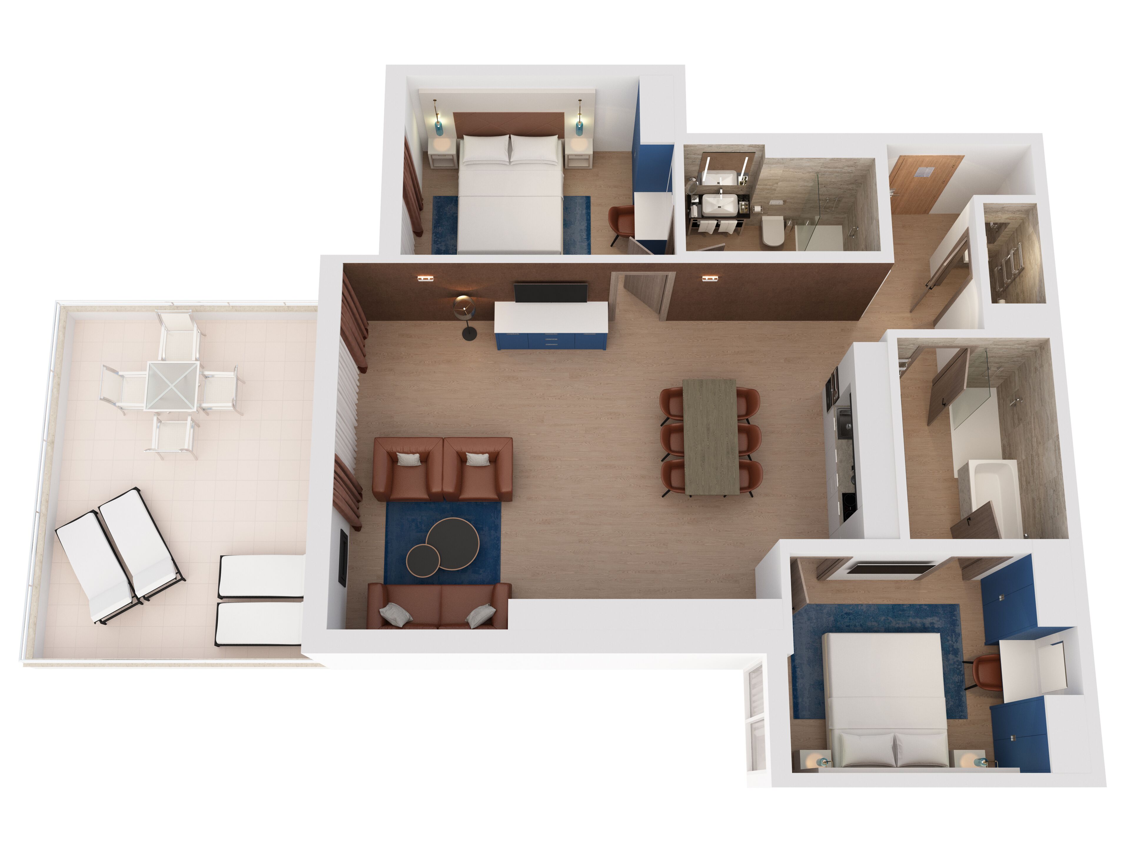 别墅, 2 间卧室 | 防过敏的被褥、迷你吧、客房内保险箱、笔记本电脑工作区