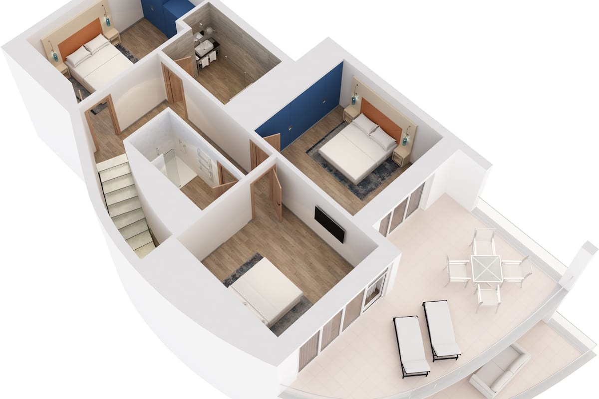 Villa, 3 Bedrooms | Hypo-allergenic bedding, minibar, in-room safe, laptop workspace