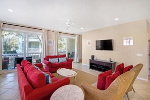 TV, fireplace - 500 Ft to the Beach Crossover at this spacious Island Home. (Tybee Island)