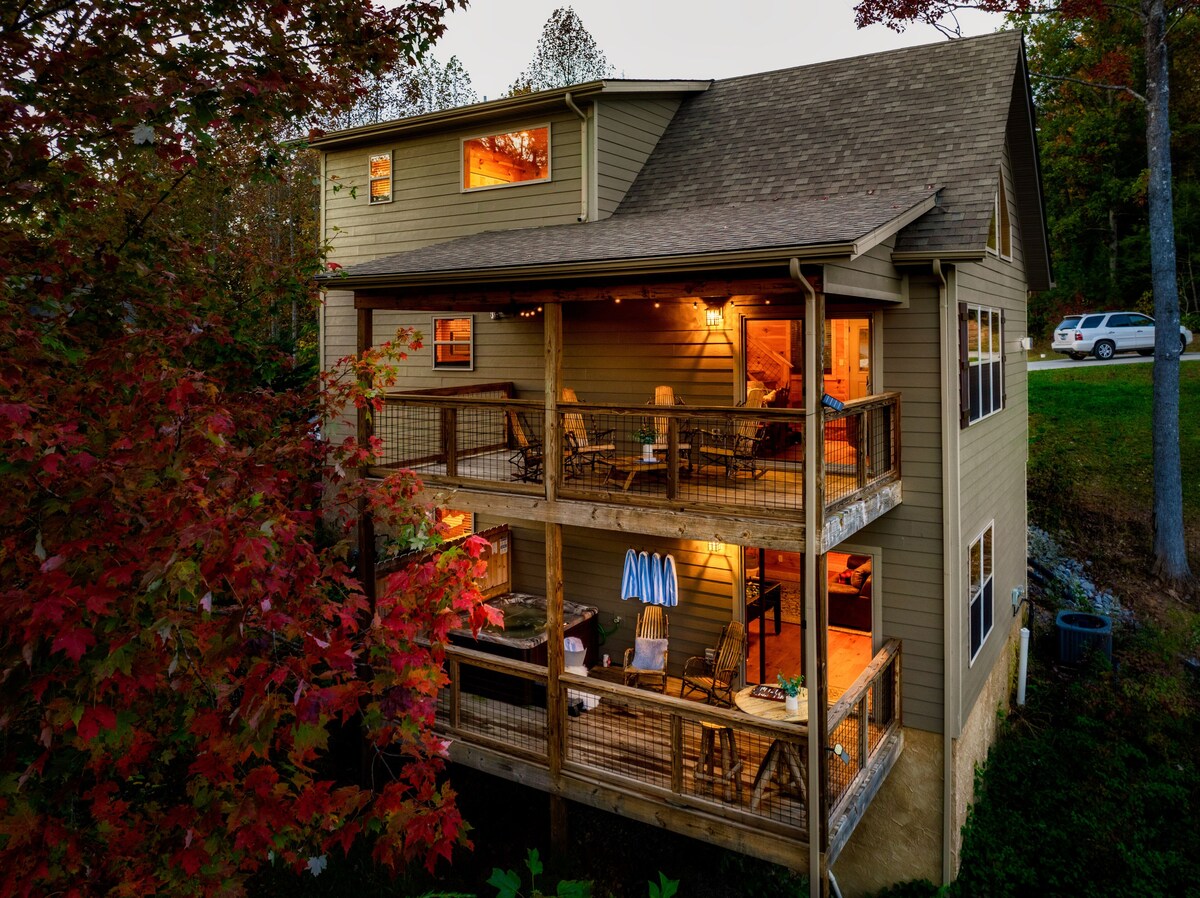 Photo 104 of Luxury 3 King Suites Cabin, Mountain Views, FirePit, HotTub, Games, Pet friendly