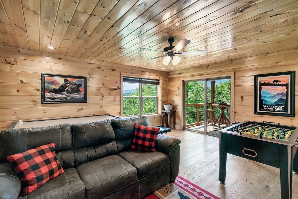 Photo 70 of Luxury 3 King Suites Cabin, Mountain Views, FirePit, HotTub, Games, Pet friendly