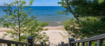 Gebhard Chalet - Charming, private, beachfront chalet nestled in a wooded dune on Lake Michigan