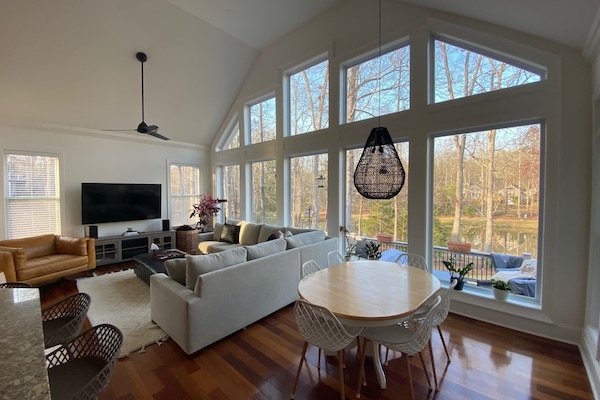 Smart TV, chimenea, reproductor de DVD y tenis de mesa