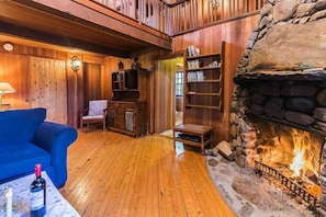 TV, fireplace, DVD player, stereo