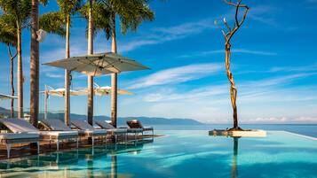 An infinity pool, a heated pool