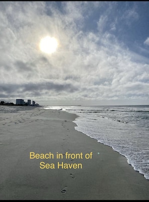 Beach nearby, sun-loungers, beach towels - Remodeled 3 BR 2BA condo steps to the beach! Sunset views and private garage.  (Panama City Beach)