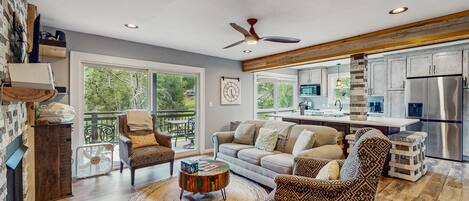 TV, fireplace, video games