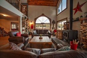 Smart TV, fireplace, video games, foosball