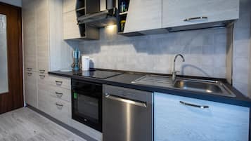 Apartment, 2 Bedrooms | Private kitchen | Full-sized fridge, microwave, oven, stovetop