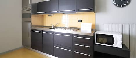 Appartement (2 Bedrooms) | Cuisine privée | Réfrigérateur grande capacité avec congélateur, four à micro-ondes