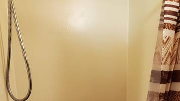 Shower, soap, toilet paper