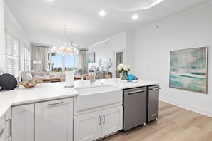 Fridge, microwave, oven, stovetop - Adagio B101 | Ground Floor Beach Front | Updated in 2026 | Resort Style Pool (Santa Rosa Beach)