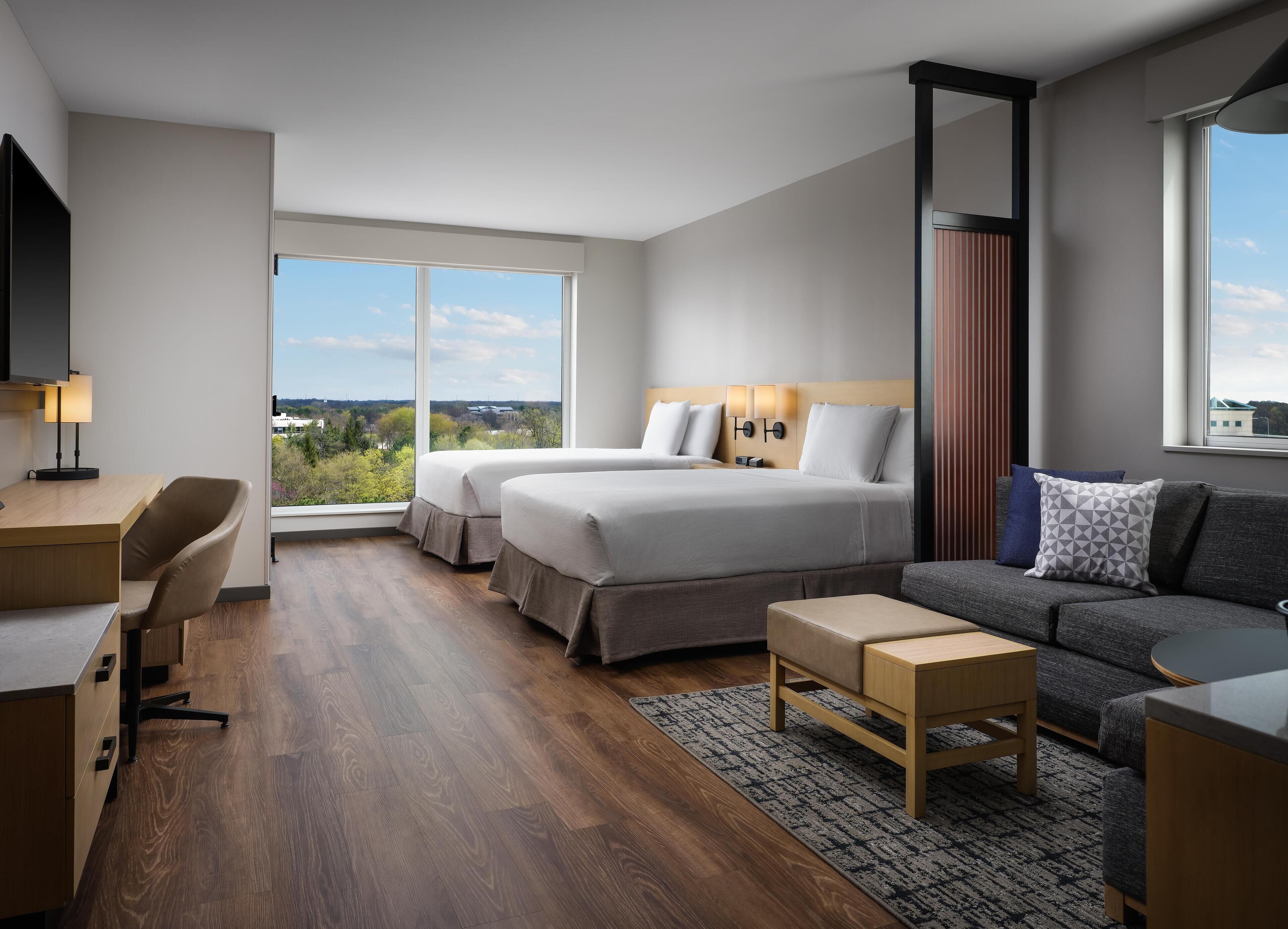 Habitació, 1 llit de matrimoni gran i sofà llit, accessible, banyera | Roba de llit hipoal·lergògena i cobrellits 