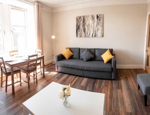 TV, fireplace - ☆Bright, Spacious West-End Flat, Near University☆ (Dundee)