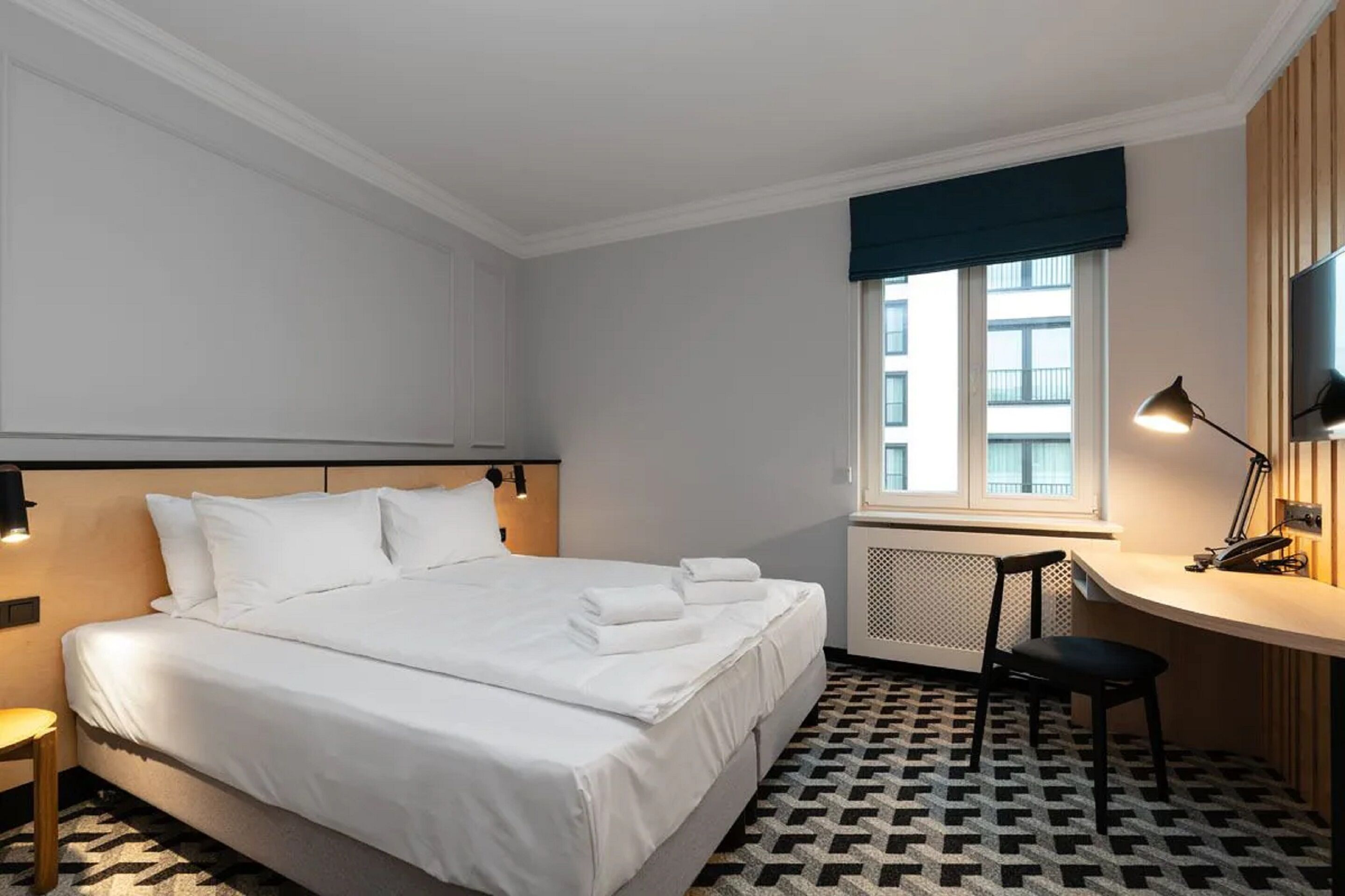 executive room, multiple beds | in-room safe, desk, laptop workspace, travel cot