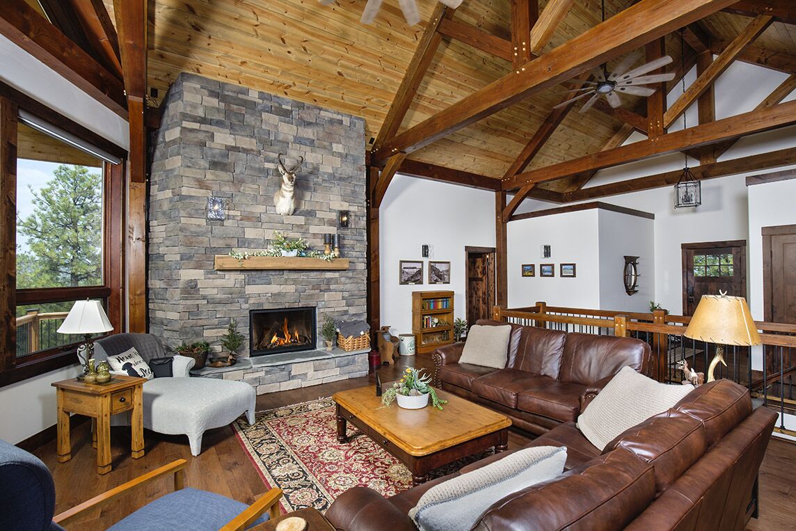 Timber Frame Home with Spectacular View of Chalk Cliffs and Canyon