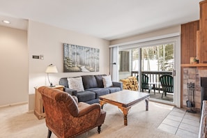 TV, fireplace, DVD player