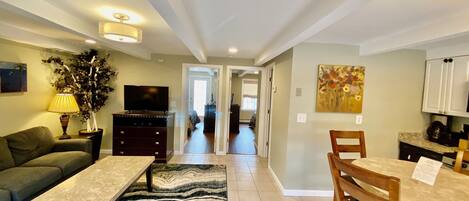 Flat-screen TV, ping pong, streaming services