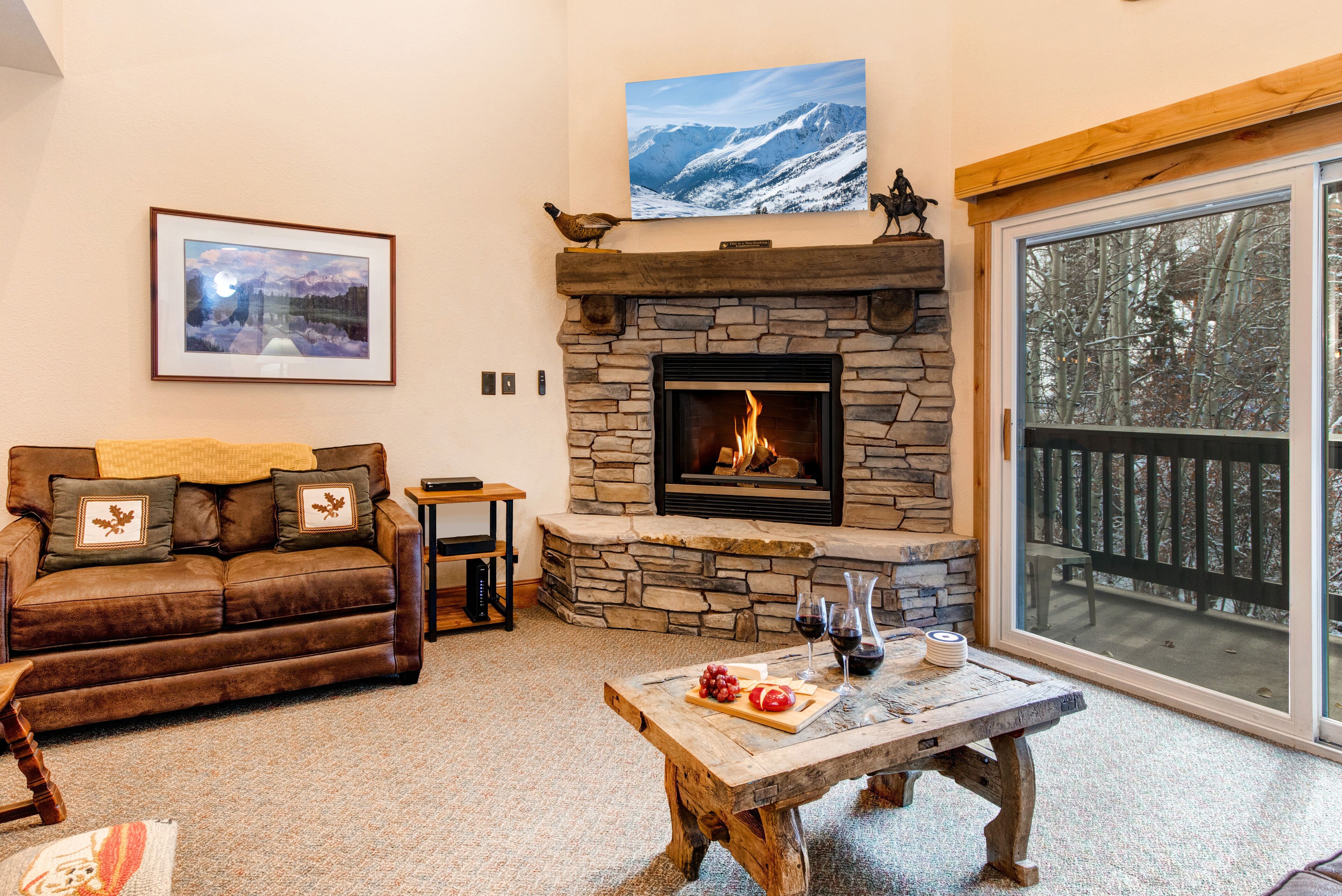 TV, fireplace, DVD player