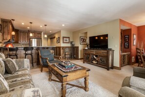 TV, fireplace, DVD player