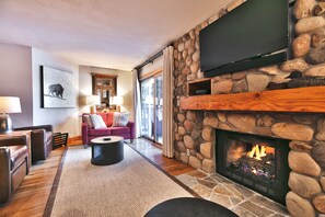 TV, fireplace, DVD player