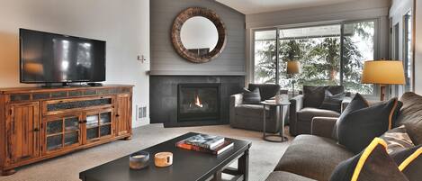 TV, fireplace, DVD player