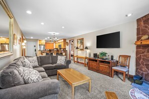 TV, fireplace, DVD player