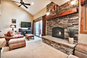 TV, fireplace, DVD player